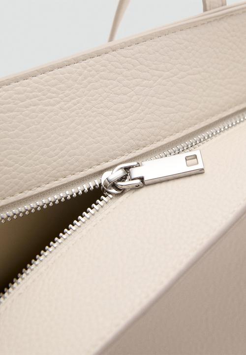 MANGO - Maribel tote bag - medium natural