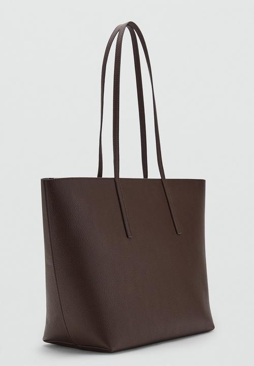 MANGO - Maribel tote bag - dark brown
