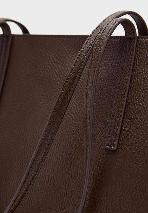 MANGO - Maribel tote bag - dark brown