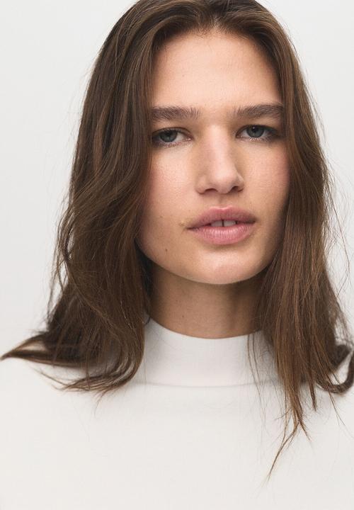 MANGO - Sweater Chimney - Light Beige