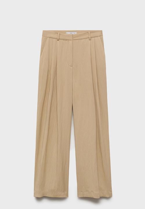 MANGO - Trousers Deia - Light Beige