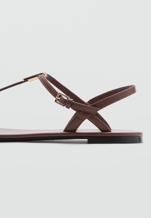 MANGO - Noma leather slingback - medium brown