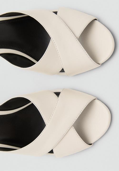 MANGO - Dominic leather heel - light beige