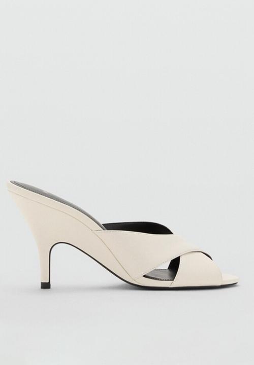 MANGO - Dominic leather heel - light beige