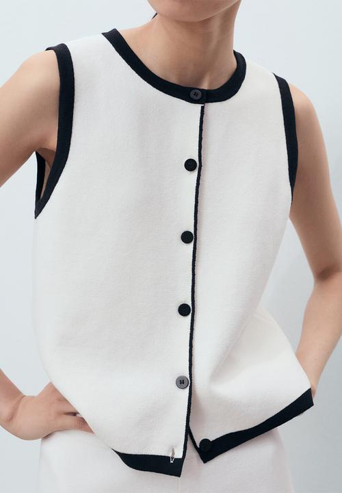 MANGO - Vest Pipon - Light Beige