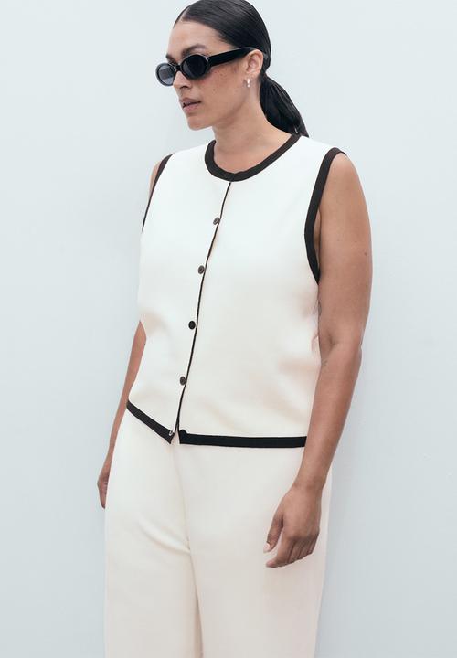 MANGO - Vest Pipon - Light Beige
