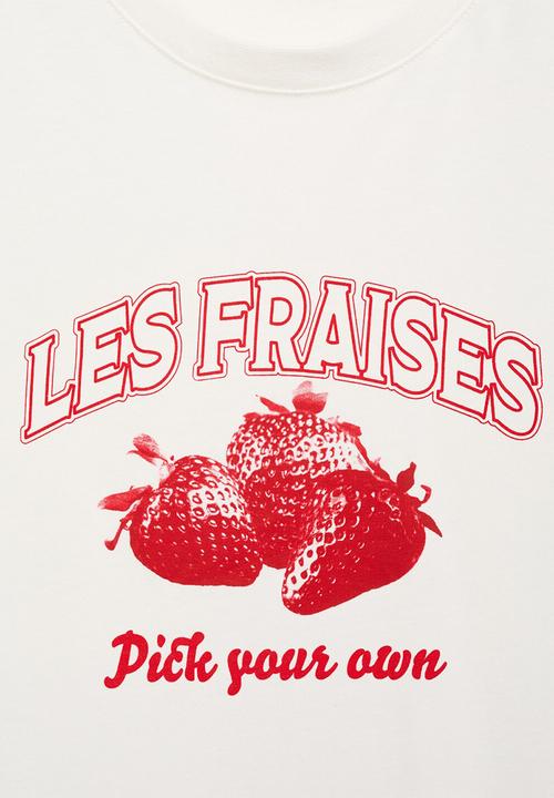 MANGO - T-Shirt Fruit 1- Offwhite