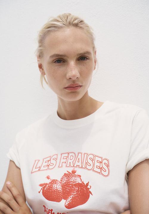 MANGO - T-Shirt Fruit 1- Offwhite