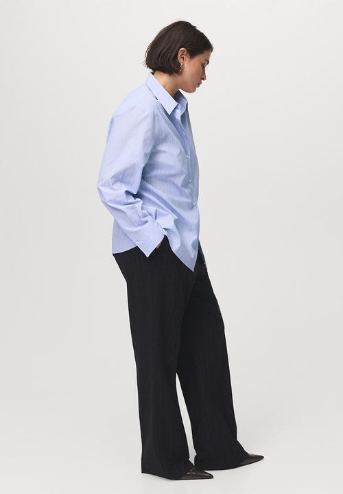 MANGO - Shirt Regu - Mid-Blue