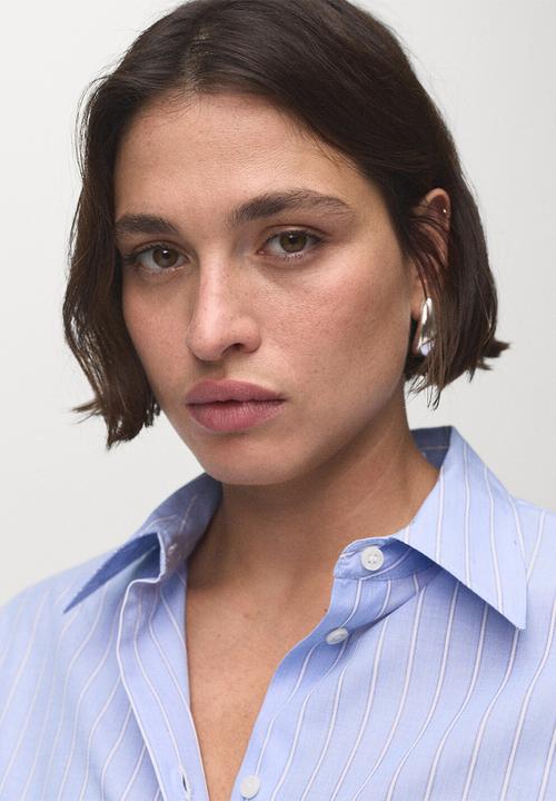 MANGO - Shirt Regu - Mid-Blue
