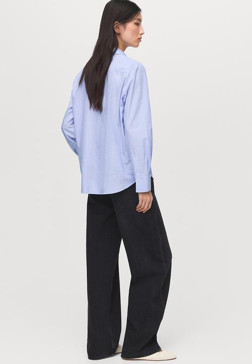 MANGO - Shirt Regu - Mid-Blue