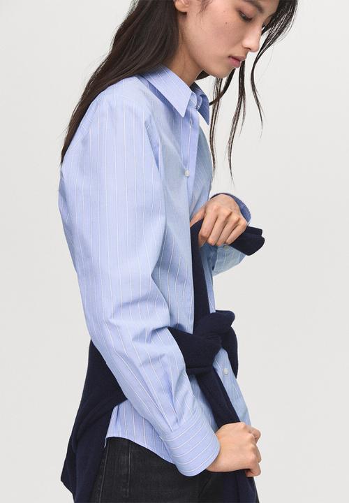 MANGO - Shirt Regu - Mid-Blue