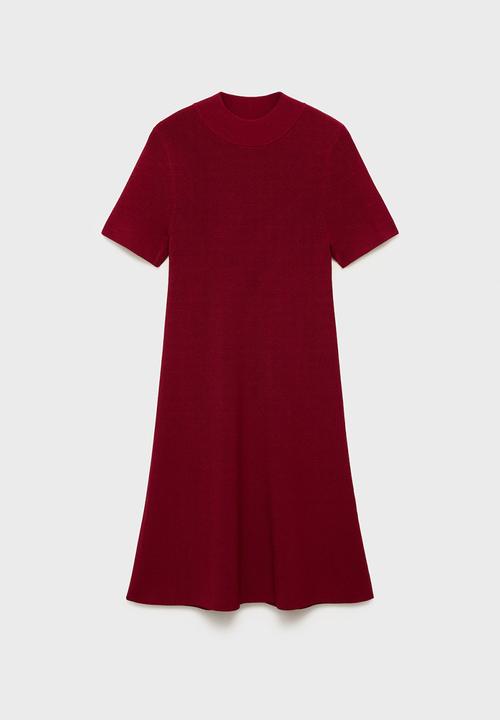 MANGO - Dress Seseta - Dark Red