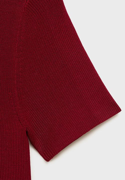 MANGO - Dress Seseta - Dark Red