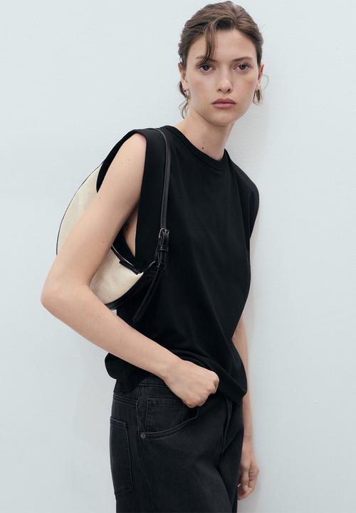 MANGO - T-Shirt Viri - Black