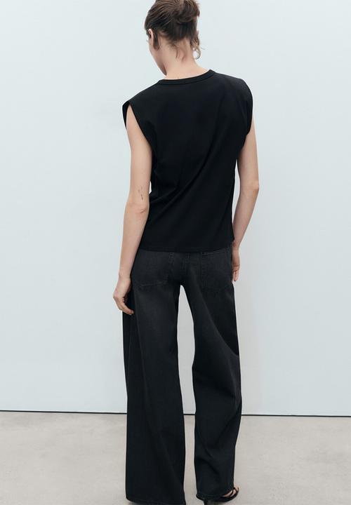 MANGO - T-Shirt Viri - Black