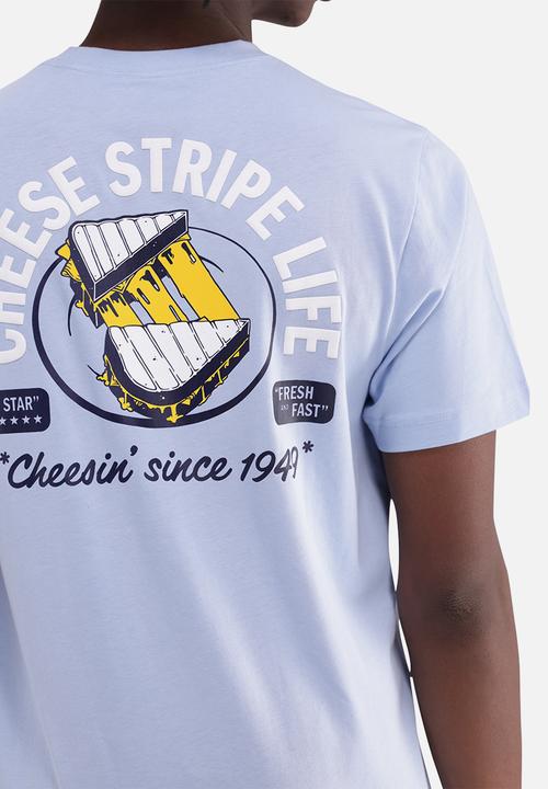 adidas Performance - Cheese Stripe Tee - Glow Blue