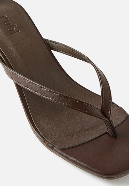 Cotton On - Eve flip flop kitten heel - choc smooth