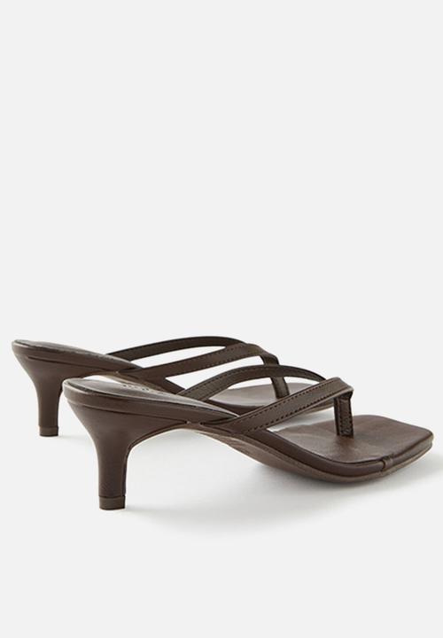 Cotton On - Eve flip flop kitten heel - choc smooth