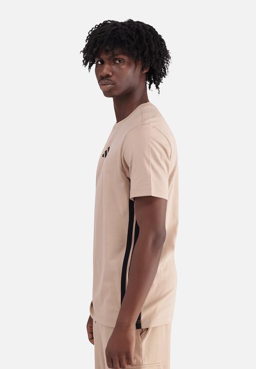 adidas Performance - Essentials 3-Stripes Single Jersey T-Shirt - Brown
