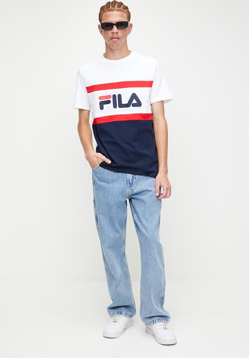 FILA - Marina T-shirt - white aop/fila blue