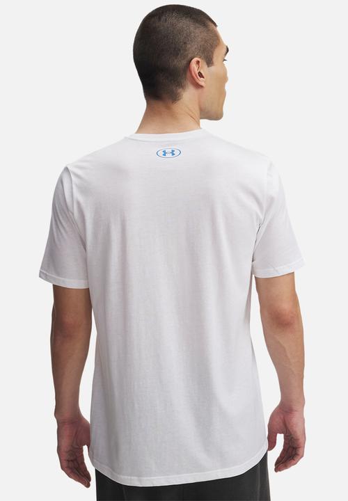 Under Armour - Ua triple stack lc logo short sleeve - white & blue atlantis