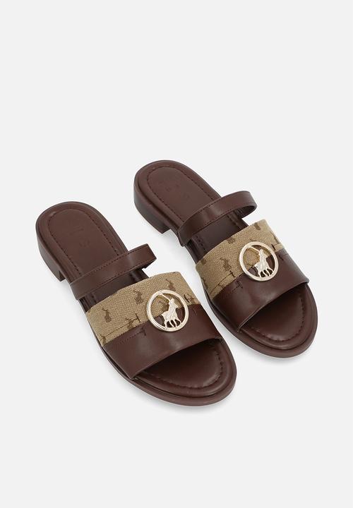 POLO - Circle slide - tan & brown