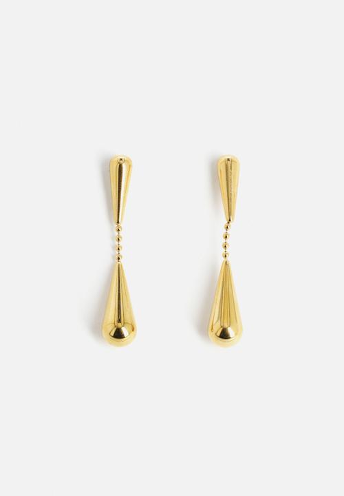 Zoe on Trend - Sleek oval drop earrings - gold