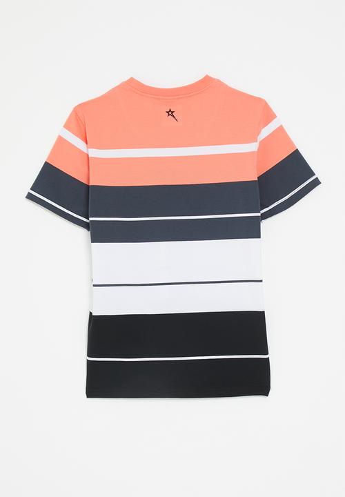 SOVIET - Boys crew neck y/dye stripe tee - salmon