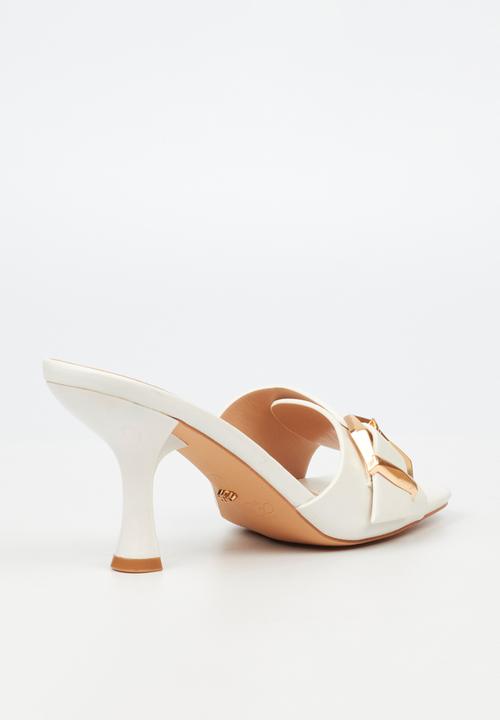 Miss Black - Anele 2 mule heel - white