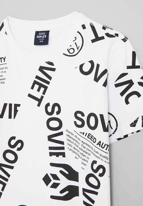 SOVIET - Boys rotary print T-shirt - white