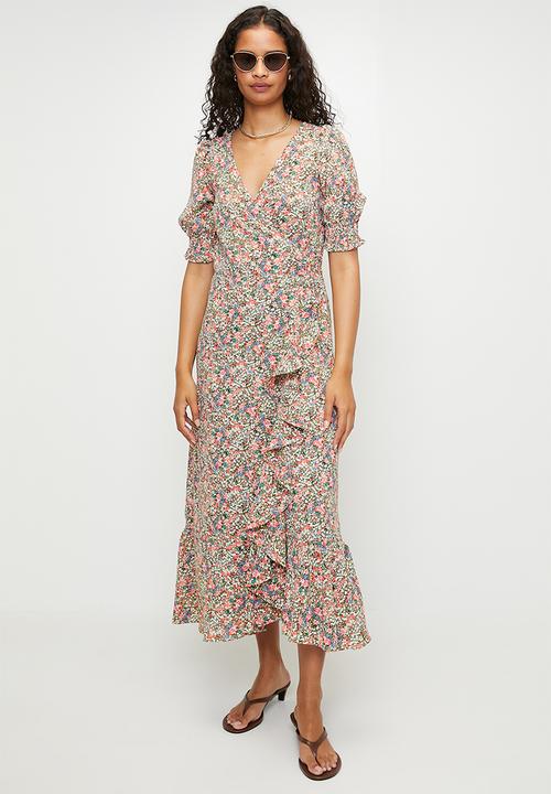 Brave Soul - Ladies Floral Wrap Dress - Multi Floral