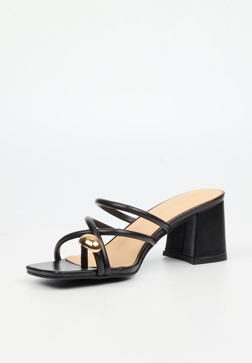 Miss Black - Nolwazi 3 block heel mule - black