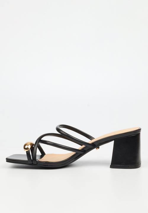 Miss Black - Nolwazi 3 block heel mule - black