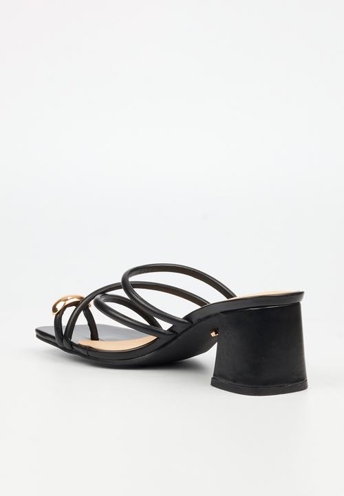 Miss Black - Nolwazi 3 block heel mule - black