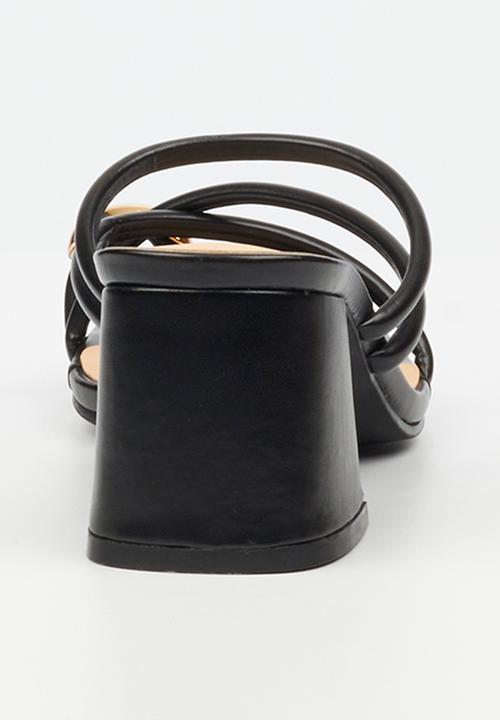 Miss Black - Nolwazi 3 block heel mule - black