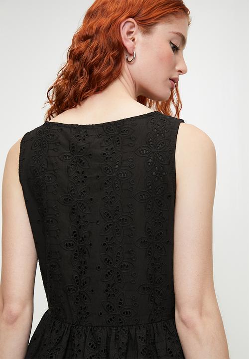 Brave Soul - Ladies Broiderie Dress - Black