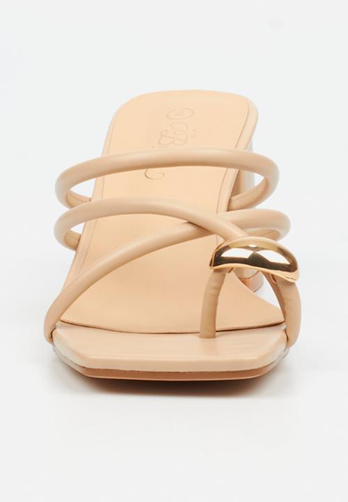 Miss Black - Nolwazi 3 block heel mule - neutral