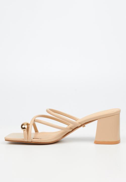 Miss Black - Nolwazi 3 block heel mule - neutral