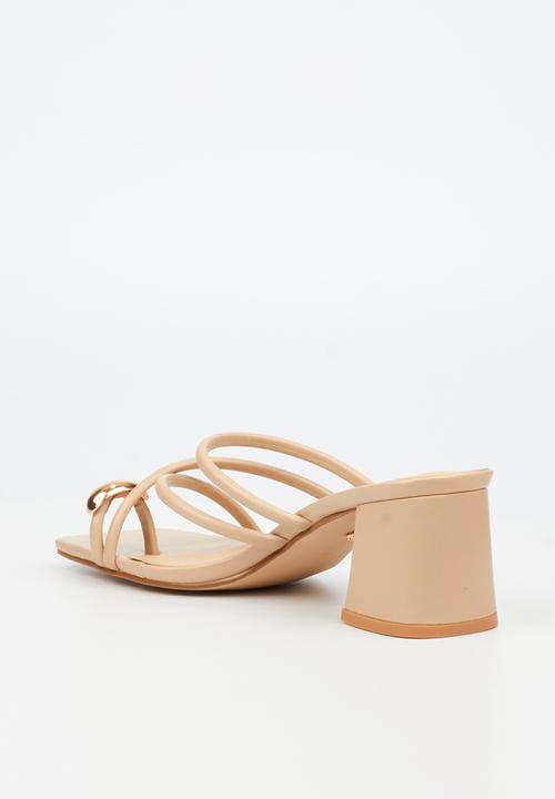 Miss Black - Nolwazi 3 block heel mule - neutral