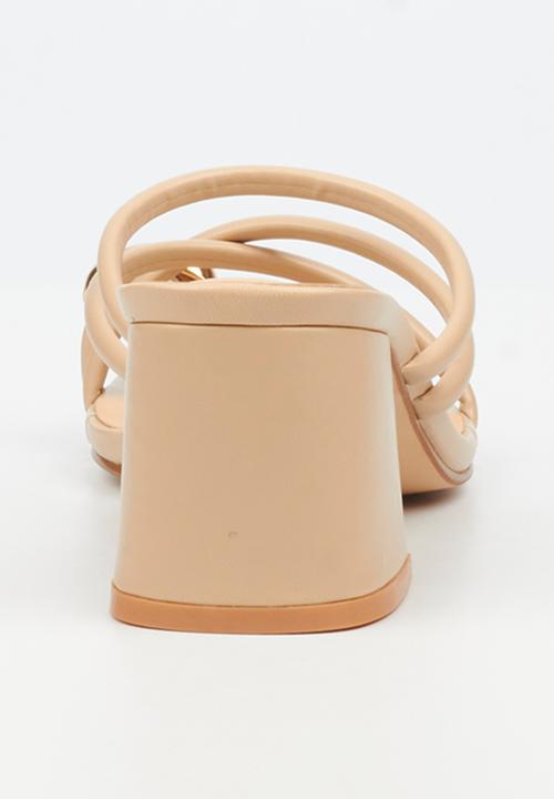 Miss Black - Nolwazi 3 block heel mule - neutral