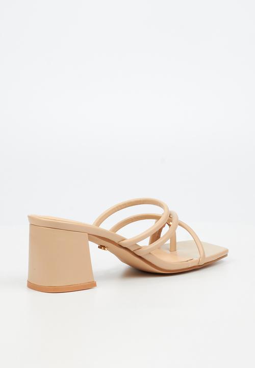 Miss Black - Nolwazi 3 block heel mule - neutral