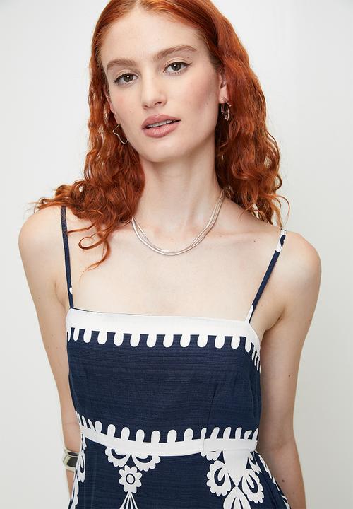 MILLA - Navy paisley maxi dress - Navy Print