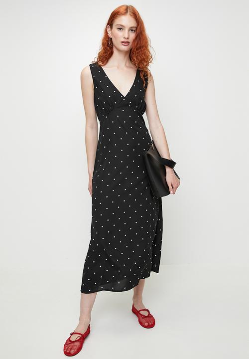 knee length dresses for ladies WOMENS WHOLESALE V NECK BIAS CUT MIDI FLORAL PRINT DRESS – Whispering Smith main image 0