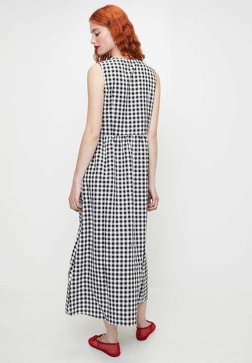 MILLA - Black gingham dress - Black Gingham