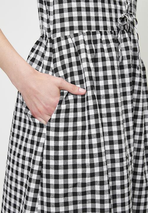 MILLA - Black gingham dress - Black Gingham