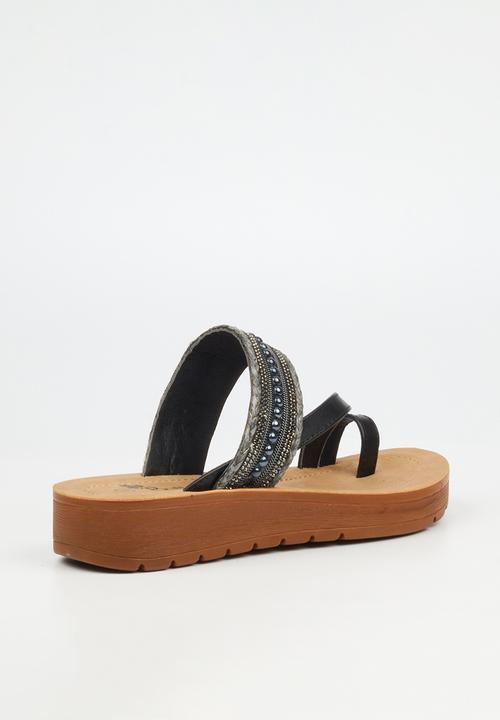 Butterfly Feet - Xara 5 toe post - black