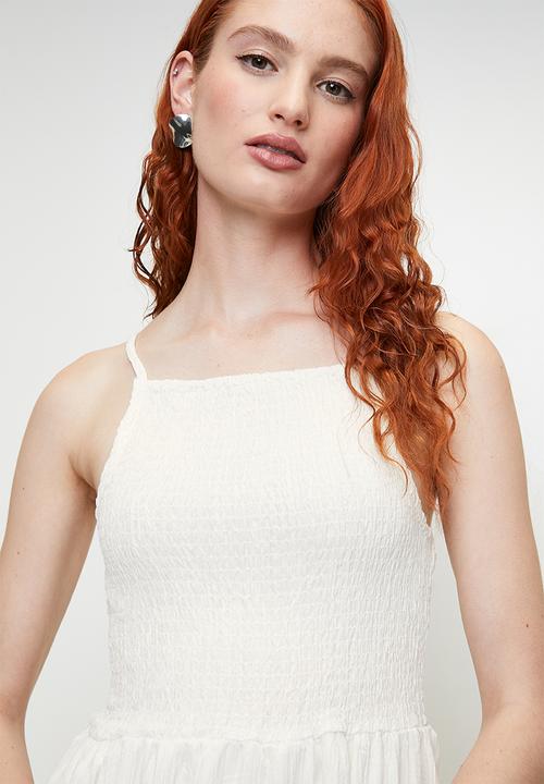 Brave Soul - Ladies Maxi Tiered Dress - Cream