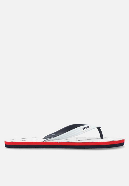 POLO - Monogram flip flop - white & navy	