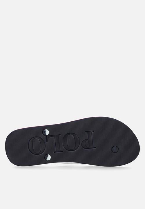 POLO - Monogram flip flop - white & navy	